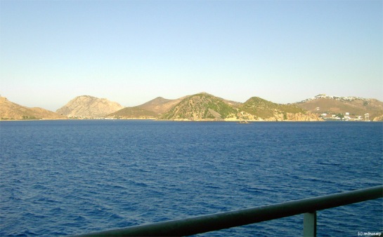 Patmos seen from the ferry - to the right Hora, to the left hidden somewhere in behind is Psili Amos