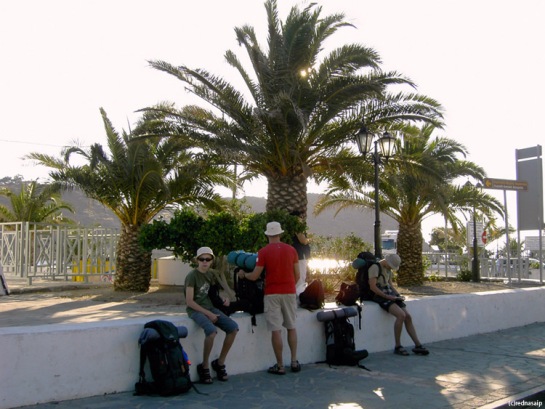 Scala, Patmos, waiting for the Blue Star ferry early morning