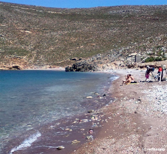 Skaphi Beach Tilos for a full day of snorkelling and watching the goats on the steep cliffs